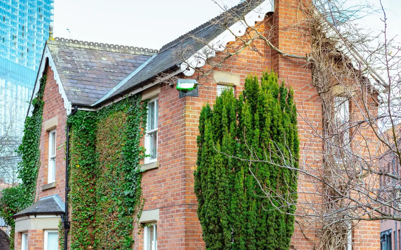 Ivy-clad Victorian brick house — the kind of older property a Level 3 survey is built for