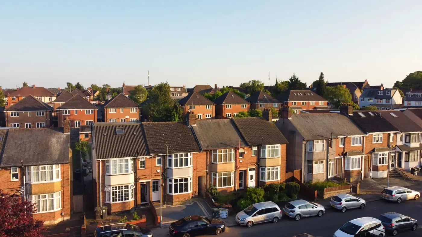 Street of 1930s semi-detached houses, typical of the estates we survey across Washington and Sunderland